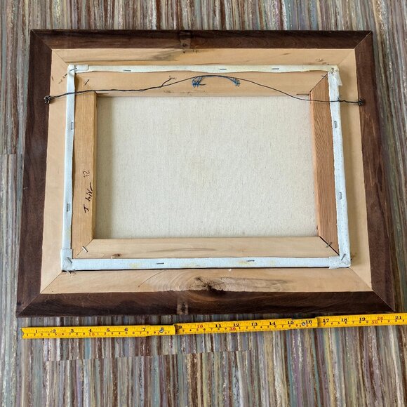 Prairie Grain Elevator Pond Landscape Framed Oil Painting Vintage 1987 R Jancsek - Picture 5 of 6